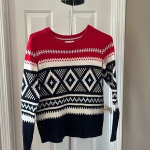 Nautica Long sleeve diamond pattern crewneck sweater